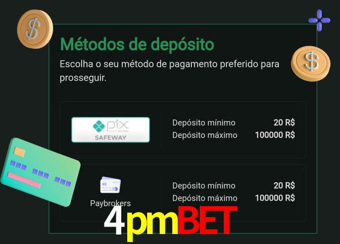 O cassino 4pmbet oferece uma grande variedade de métodos de pagamento